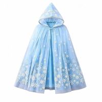 Cape en tulle Princesse Flocon de Neige, Ensemble de déguisement d'anniversaire pour petite fille, masque et baguette magique lumineuse