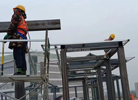 Structure en acier préfabriquée, charpente en acier légère soudée standard pour maisons et ateliers, destinée aux entrepôts