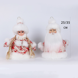 SOTE 25CM <span class=keywords><strong>Ded</strong></span> <span class=keywords><strong>Moroz</strong></span> et Snegurochka russes en tissu et coton PP, seaux à bonbons rouges, collection de cadeaux de Noël, cadeaux pour enfants - Product Image 3