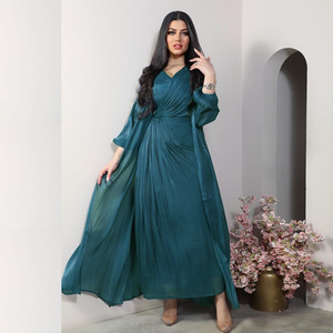 Abito da sera di lusso elegante Abaya musulmano elegante Abaya Set cappotto e gilet vestito festa di compleanno donna abito da ballo - Product Image 3