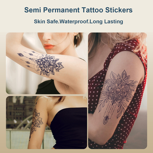 New Designs Fashionable Waterproof Long Lasting <strong>Henna</strong> Herbal Juice Arm Semi Permanent Tattoo Stickers - Product Image 2