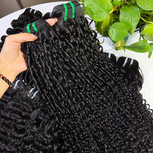 Mechones de Cabello Rizado Pixie, Color Negro Natural # Extensiones de Cabello Humano Virgen Vietnamita 1B, de 10 a 24 Pulgadas, con Rizos Tipo Pixie, Proveedor de Cabello - Product Image 1