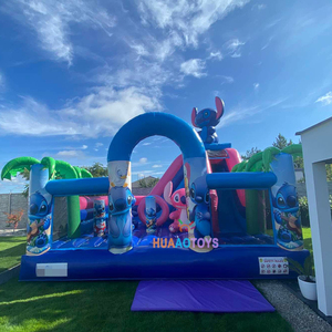 Château gonflable <span class=keywords><strong>triple</strong></span> point de fixation de qualité supérieure avec toboggan et trampoline, certifié CE, en PVC imperméable, pour usage commercial - Product Image 4