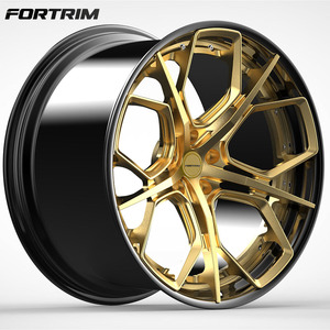 Ruedas Forjadas FORTRIM de 2 Piezas, Cromadas Doradas, 5x112, 5x114.3, 5x120, de 18, 19, 20, 21 y 22 Pulgadas - Product Image 1