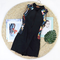 JSN Zipper Jumpsuit Maillot de bain Nouveau Fitness Gilet sans manches Rash Guard Print Pattern Surf Briefs Plus Size Combinaison de plongée