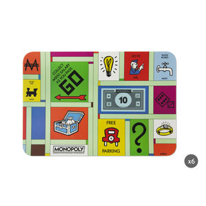 Sets de table rectangulaires Excelsa Monopoly en plastique PP multicolores, lot de 6 - Product Image 2