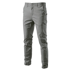 <span class=keywords><strong>Pantalon</strong></span> slim formel décontracté pour hommes avec fermeture éclair à bouton classique Logo personnalisé Taille moyenne-Meilleur <span class=keywords><strong>pantalon</strong></span> <span class=keywords><strong>chino</strong></span> de printemps pour le bureau Vente en gros - Product Image 3