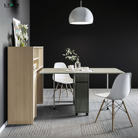 Table à manger pliante moderne personnalisable en panneau de mélamine aggloméré pour hôtel, appartement ou bar