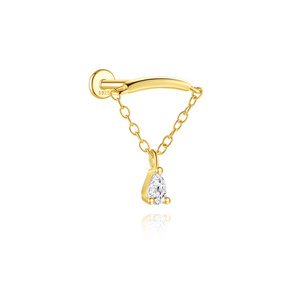 Boucles d'oreilles percées Canner S925 en argent sterling avec zircon cubique, clous d'oreilles fins avec pierre CZ, bijoux pour femmes - Product Image 2