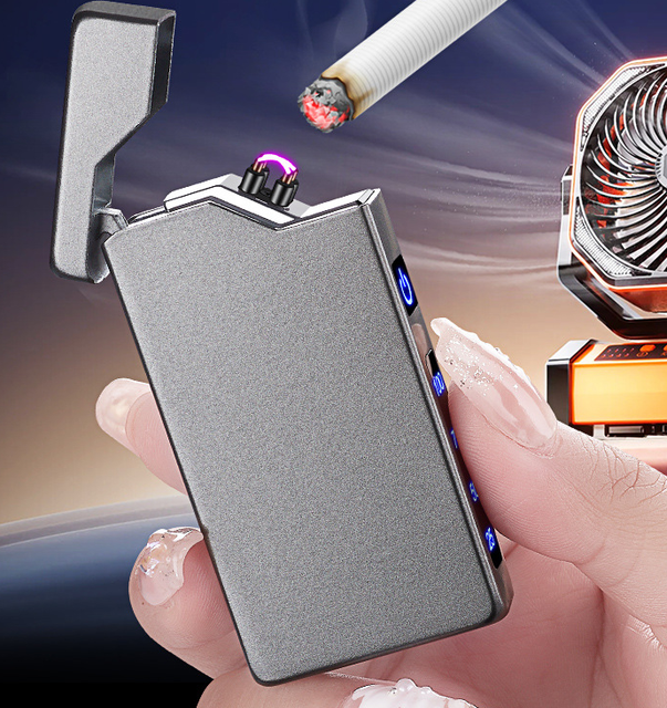 High Quality Rechargeable USB Electronic Lighter Windproof Plastic Cigarette Cigar Candle Lighter for Outdoors Camping