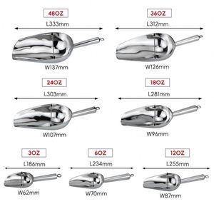 ที่ตักน้ำแข็งโลหะหนา 3-48 ออนซ์ ขายส่ง พร้อมด้ามจับสแตนเลสเชื่อมไร้รอยต่อ สำหรับบาร์ ผับ ร้านอาหาร - Product Image 1