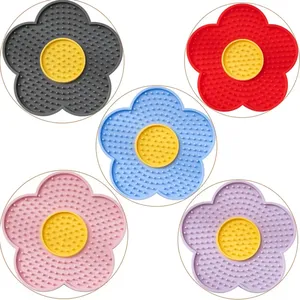 Automatic Adjustable <b>Silicone</b> Pet Licking <b>Mat</b> Quadrate Shape Dog & Cat Slow Licking Bowl Modern Cute Design - Product Image 6