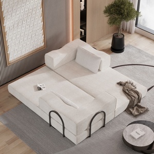 Divano letto convertibile da 80 pollici con 2 cuscini, divano pieghevole <span class=keywords><strong>a</strong></span> 3 posti e materasso matrimoniale, divano letto combinabile fai da te - Product Image 3