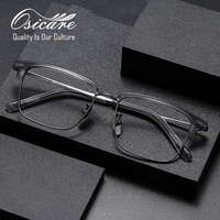 Monturas de Gafas para Hombre de Titanio Puro IP, Negras, Estilo Vintage, Clásicas, de Diseño Coreano, sin Barra Inferior