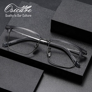 Monturas de Gafas para Hombre de Titanio Puro IP, Negras, Estilo Vintage, Clásicas, de Diseño Coreano, sin Barra Inferior - Product Image 2