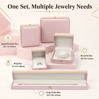Großhandel Fabrik Schmuck-Geschenkbox Handgefertigte Leder-Schmuckreisebox mit Individuellem Logo Rosa Ring-Schmuckbox