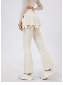 Women Detachable Wrap Skirt <b>Flare</b> Yoga <b>Leggings</b> High Waist Butt Lifting 2 In 1 Stretch Pants Pilates Gym Workout Casual Trousers - Product Image 5