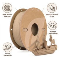 Filament PLA Bois 1,75 mm Matériau d'impression 3D Texture Bois Véritable Fibre Naturelle Précision Élevée +/-0,02 mm 210°C Guangdong