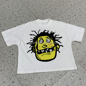 ผู้ผลิตเสื้อยืดสตรีทแวร์สุดหรูแบบ DTG เสื้อยืดคอตตอนพิมพ์ลายสกรีนทรงบ็อกซี่ เสื้อยืดหนาน้ำหนักมากสำหรับผู้ชาย เสื้อยืดกราฟิกแบบครอปสั่งทำได้ - Product Image 2