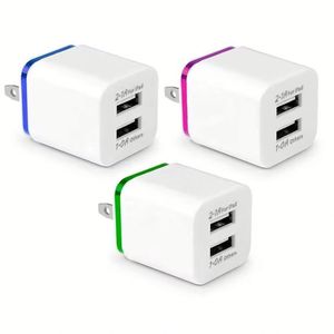 Universal Mobile Phone Charger Dual Usb Port 10w US Wall Charger <b>Block</b> Portable 2.1a Power Charger Adapter - Product Image 2
