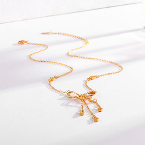 Collana con Ciondolo a Fiocco <span class=keywords><strong>in</strong></span> Acciaio Inossidabile 316L Placcato <span class=keywords><strong>Oro</strong></span> 14k/18k, Trendy e all'Ingrosso, per Donna - Regalo - Product Image 2