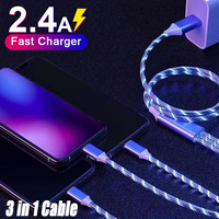 Câble de charge LED rapide durable 5A avec blindage de tresse de veste en TPE pour câble tressé en nylon Android Micro USB IOS Type C
