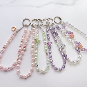 Correa de Lujo para Teléfono con Cuentas, Pulsera Antipérdida, Mariposa 3D, Perlas, Cordón Exquisito para Teléfono, Venta al por Mayor - Product Image 2