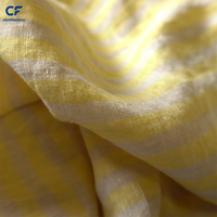 Tissu en lin 100% teint en fil à rayures, lavé doux, de luxe, pour chemise de créateur, canapé, textile de maison, léger et écologique