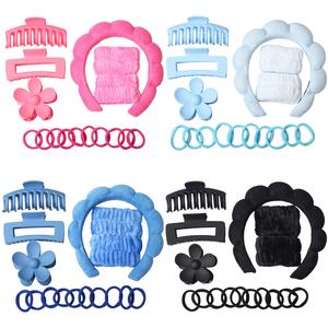 Lot de 16 Pièces/Ensemble : Bracelets Poignets Doux pour Spa, Bandeaux à Nœuds, Pinces à Cheveux Fleuries en Plastique pour Femmes – Accessoires Cheveux en Gros - Product Image 2