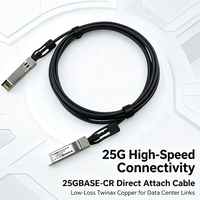 Kabel DAC Tembaga SFP28 25G Direct Attach, Kabel Twinax Pasif 25GbE, Berbagai Pilihan Panjang untuk Koneksi Server & Switch