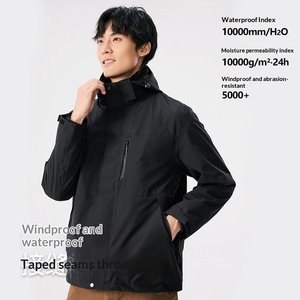 Chaqueta con Capucha para Hombre 	 Conjunto de dos piezas para <span class=keywords><strong>mujer</strong></span> con forro polar desmontable, impermeable, transpirable, sólido, para las cuatro estaciones - Product Image 3