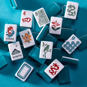 Fichas de Mahjong de Cristal Acrílico Azul Americano Moderno de Lujo, Fichas de Mahjong Let's Wander, 160 Piezas para Entretenimiento - Product Image 2