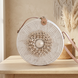 Bolso de Ratán Natural con Diseño de Madreperla, Cierre de Cuerda Hecho a Mano, para un Estilo Diario Elegante, de Vietnam - Product Image 3