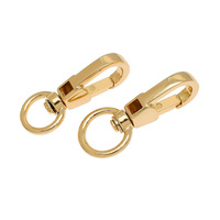 Source d'approvisionnement sanp crochet suspendu plaqué petite taille porte-clés en alliage de zinc boucle à queue ronde épaissie métal clip pour animaux de compagnie