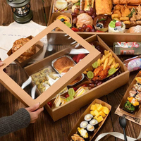Boîte de pique-nique en kraft personnalisée en gros, panier-cadeau pour pique-nique en plein air, fête, collations