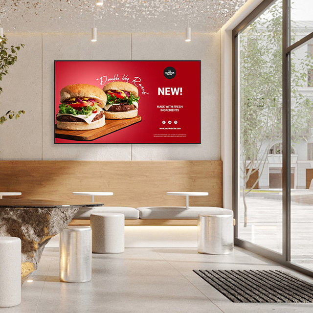 Ultra Thin Bezels Wall Mounted Commercial Playing Monitor IPS Screen 32"43"50"55" Inch Lcd Advertising Display Digital Signage