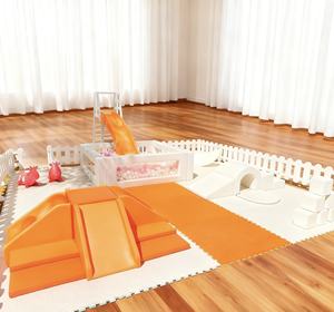 Personalizado al aire libre interior temático caramelo naranja Rosa móvil suave juego color primario equipo <span class=keywords><strong>escaleras</strong></span> y tobogán área de juegos para chico - Product Image 4