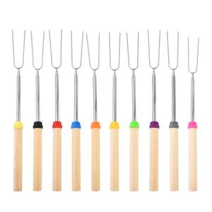 Brochettes à Marshmallow Personnalisées en Acier Inoxydable avec Manche en Bois pour Barbecue et Kebab - Product Image 1