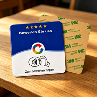 Autocollant NFC étanche mini format avec code QR pour la collecte d'avis clients en magasin, en PVC, couleur et logo personnalisables