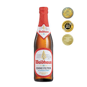 Cerveza artesanal de Alkoholfrei, filtro premiado de Waldhaus Ohne, elaborada en la Selva Negra, 330 ml, 20 IBU Light, fabricada en Alemania - Product Image 1