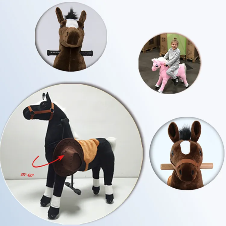 Simulatore di equitazione del parco di divertimenti per bambini, il cavallo di giocattoli animali cavalcabile potrebbe camminare come un vero cavallo