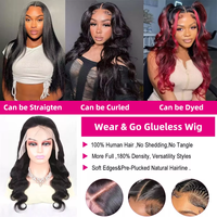 Perruques Lace Front en Cheveux Humains Vietnamiens Bruts Ondulés, Vente en Gros, Cheveux Humains, Nœuds Simples, Perruques Frontales HD Lace pour Femmes Noires