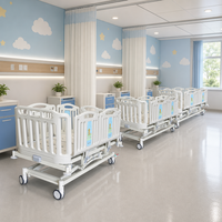 Lit d'hôpital électrique pour enfants, 5 fonctions, lit médical pédiatrique, barrières latérales réglables en ABS, roulettes à verrouillage centralisé, capacité de charge de 240 kg