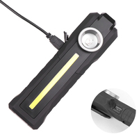 Lampe de travail LED portable noire UV COB, lampe de travail IP20 pour utilisation routière, pliable, aimantée, rechargeable par USB, 10W, angle de faisceau de 180°