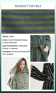 Accappatoio unisex di lusso all'ingrosso con logo personalizzato filato di puro cotone tinto morbido buon assorbimento d'acqua longue robe <span class=keywords><strong>dame</strong></span> - Product Image 6