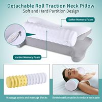 Usine OEM Oreiller en mousse à mémoire de forme Cervical 2 en 1 Amovible Ergonomique Cou Soutien pour Dormir Côté Dos et Ventre