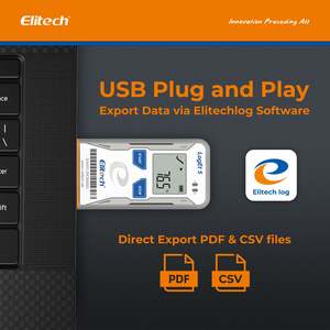 LCD Temperatur- und Feuchtigkeits-Datenlogger Wiederverwendbarer Rekorder USB-Export PDF <span class=keywords><strong>CSV</strong></span> für Umweltüberwachung - Product Image 3