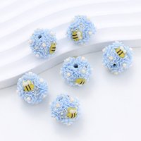 Boules de fleurs d'abeille en strass écologiques Selina Crystal 23 mm – Fournitures de bricolage pour stylos, chaînes de téléphone et décoration de vêtements