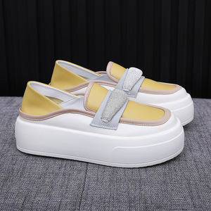Nuevo estilo de zapatos de mujer a la moda con suela gruesa y pedrería, estilo coreano, versátiles y adecuados para todas las ocasiones. - Product Image 5