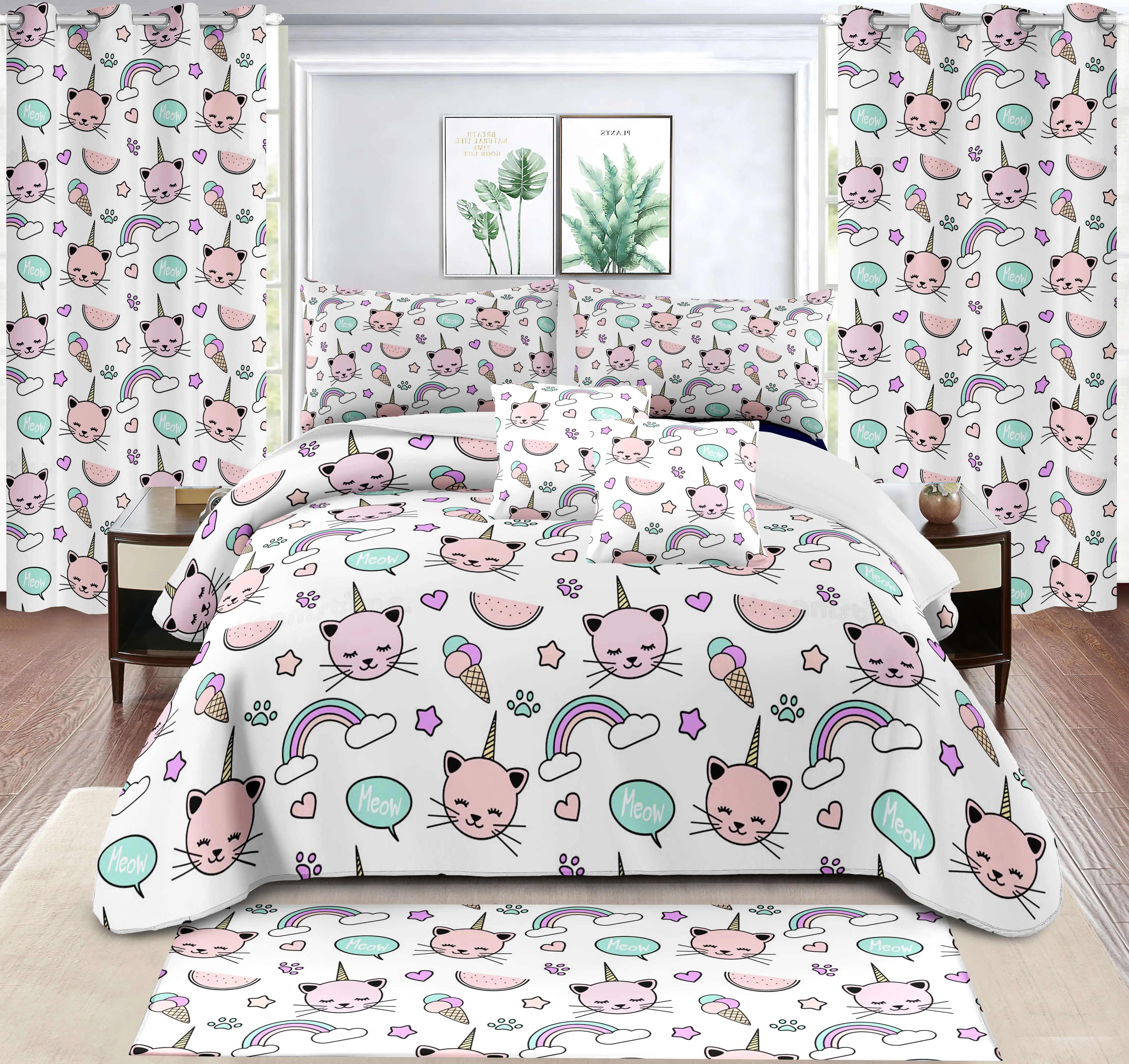 Modern design print polyester duvet cover set 3pcs twin microfiber bedding cover set